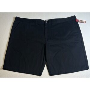 Merona Men Black Flat Front Chino Shorts Size 50 Cotton Casual Everyday